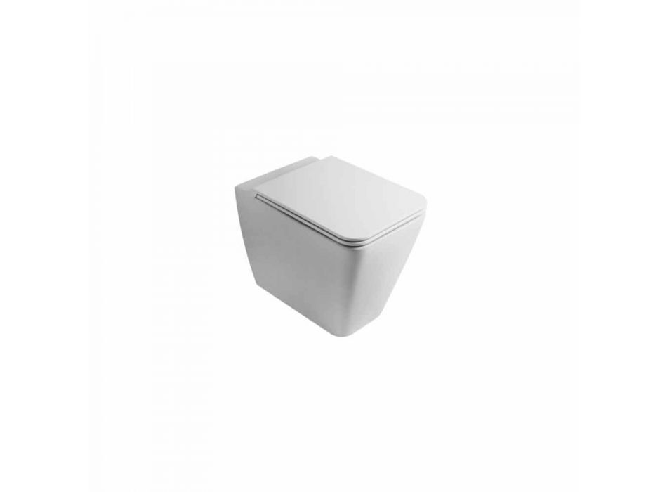 Vas WC în alb ceramice design modern Sun Square, made in Italy Viadurini