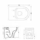 Vas WC alb ceramice 54x35cm stele Made in Italy, design modern Viadurini