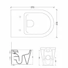 Vas WC în moderne alb ceramice rotund al soarelui 57x37 cm Made in Italy Viadurini
