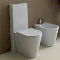 Vas WC în moderne alb ceramice rotund al soarelui 57x37 cm Made in Italy