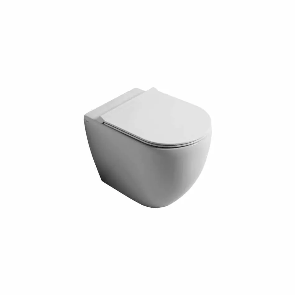 Vas WC modern, alb Shine pătrat ceramice fără ramă Made in Italy Viadurini