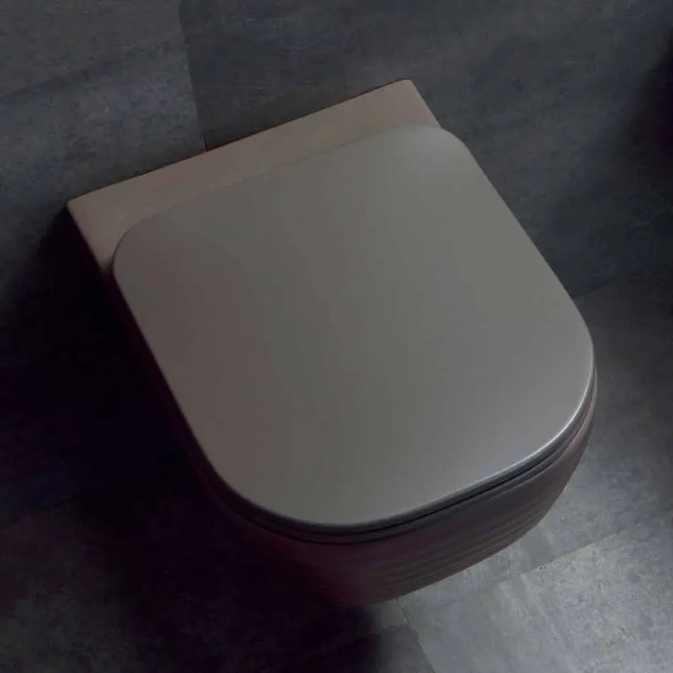 Modern WC suspendat în alb ceramic sau trabuc colorat Viadurini