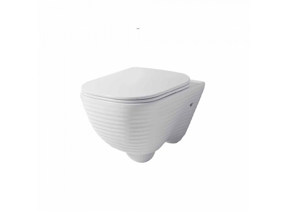 Modern WC suspendat în alb ceramic sau trabuc colorat Viadurini