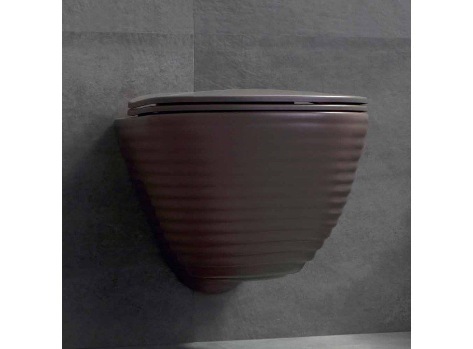 Modern WC suspendat în alb ceramic sau trabuc colorat Viadurini