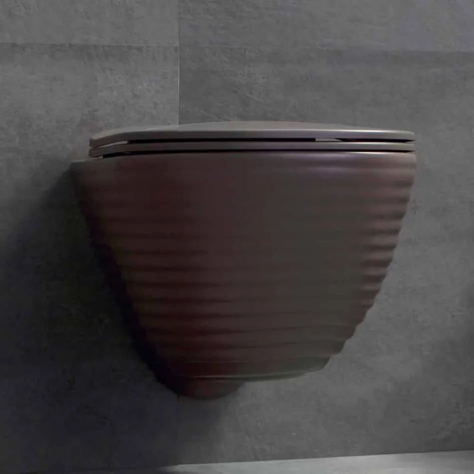 Modern WC suspendat în alb ceramic sau trabuc colorat Viadurini