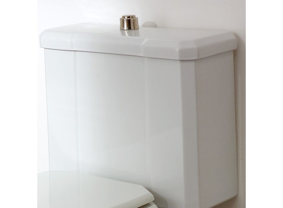 Vas de toaletă din ceramică albă cu casetă, fabricat în Italia - Nausica Viadurini