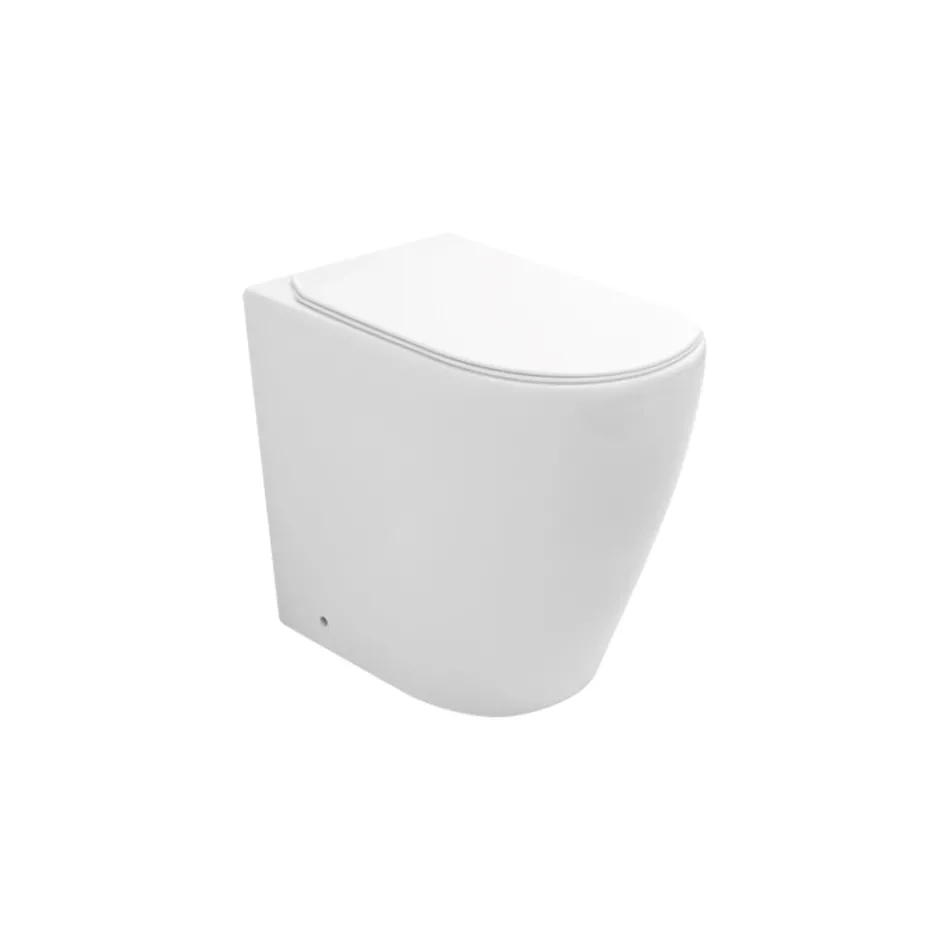 Toaletă fără ramă cu capac ceramic termorezistent cu închidere silențioasă - Oleander Viadurini