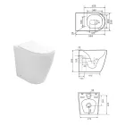 Toaletă fără ramă cu capac ceramic termorezistent cu închidere silențioasă - Oleander Viadurini