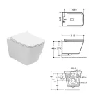 Toaletă suspendată cu capac ceramic cu închidere silențioasă, design modern - Giunco Viadurini