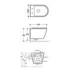 Toaletă suspendată fără ramă cu capac ceramic cu închidere silențioasă - Juniper   Viadurini