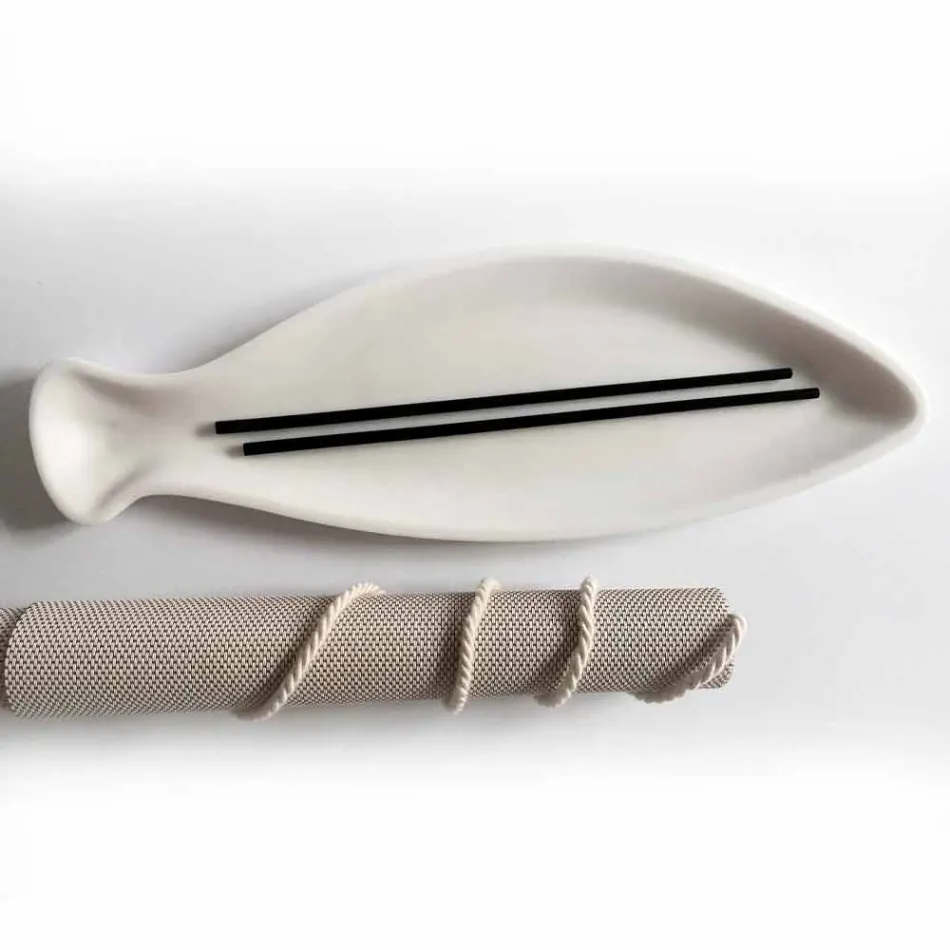 Tava de bucătărie din marmură albă de Carrara Fabricată manual în Italia - Pește Viadurini