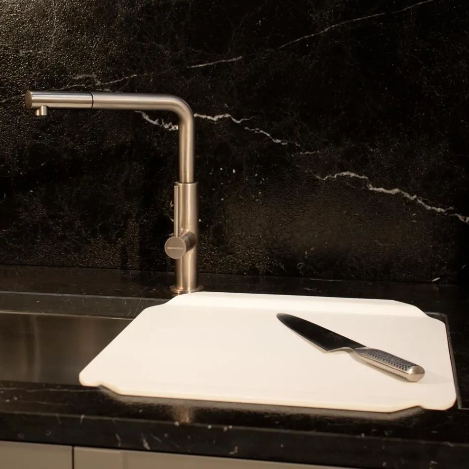 Tava de bucătărie sau tăietură în corian alb Design Made in Italy - Ivanova Viadurini