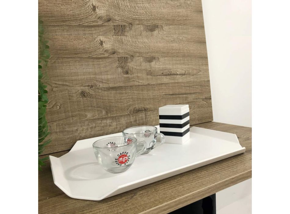Tava de bucătărie sau tăietură în corian alb Design Made in Italy - Ivanova Viadurini