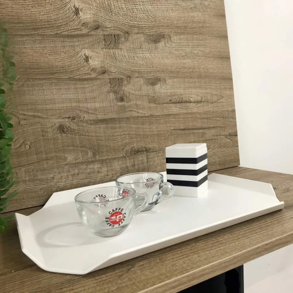 Tava de bucătărie sau tăietură în corian alb Design Made in Italy - Ivanova Viadurini