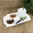 Tavă de bucătărie dreptunghiulară în calitate Corian alb Fabricat în Italia - Ivanova Viadurini