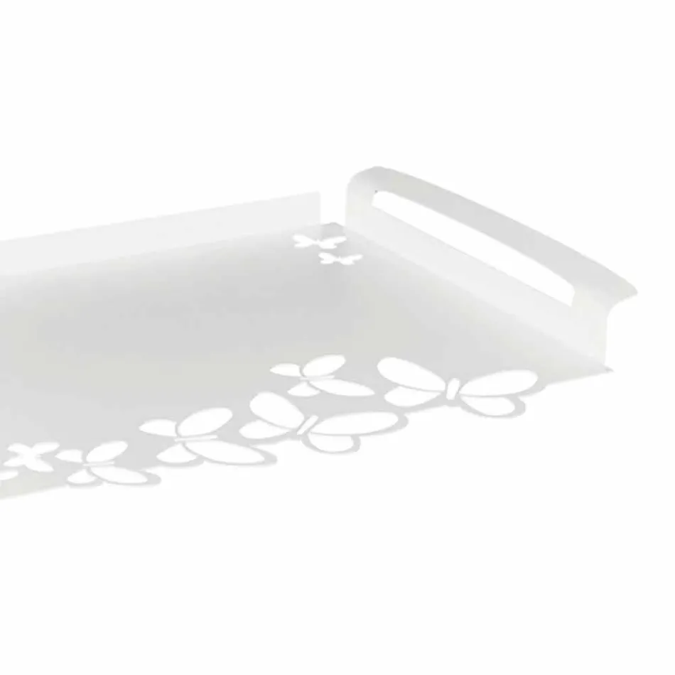 Tava de servire din fier alb, bej sau fildeș, fabricată în Italia - Leiden Viadurini