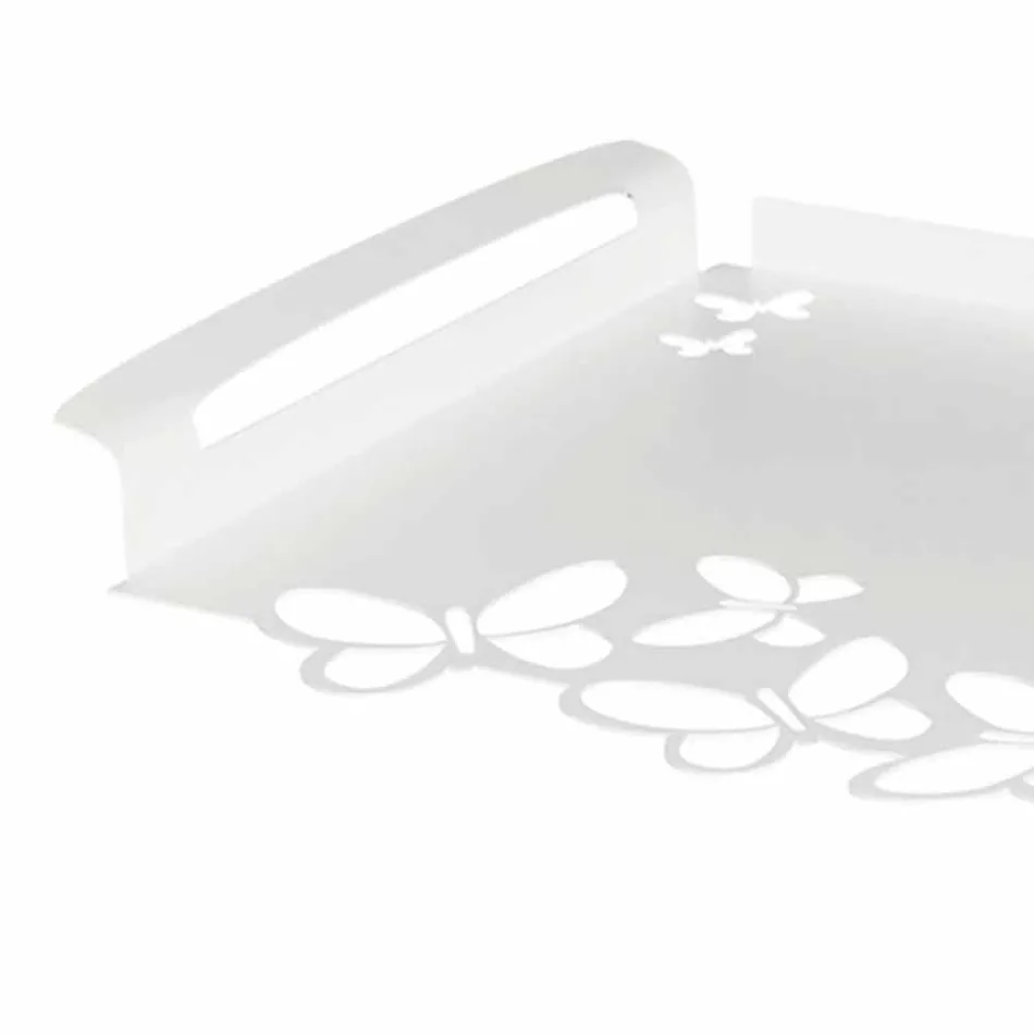 Tava de servire din fier alb, bej sau fildeș, fabricată în Italia - Leiden Viadurini