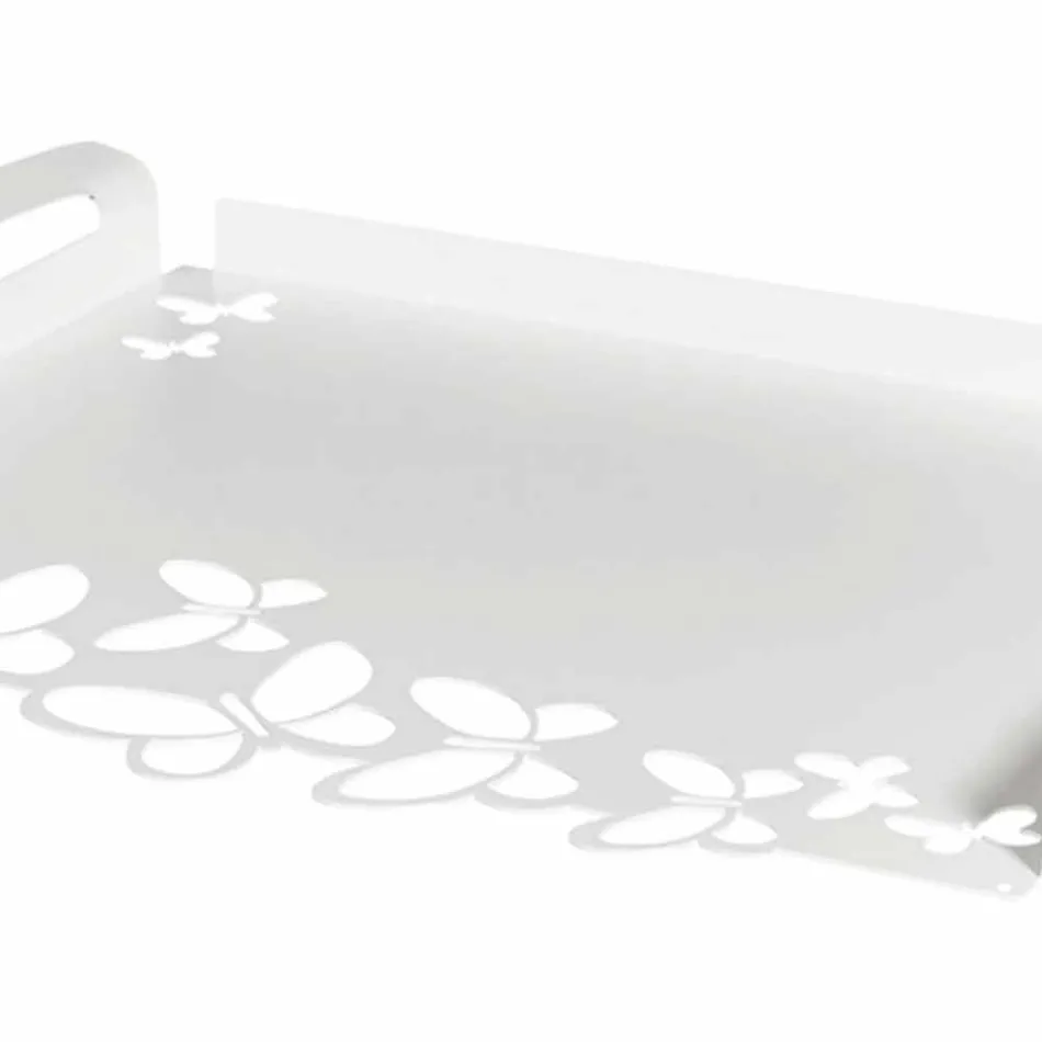 Tava de servire din fier alb, bej sau fildeș, fabricată în Italia - Leiden Viadurini