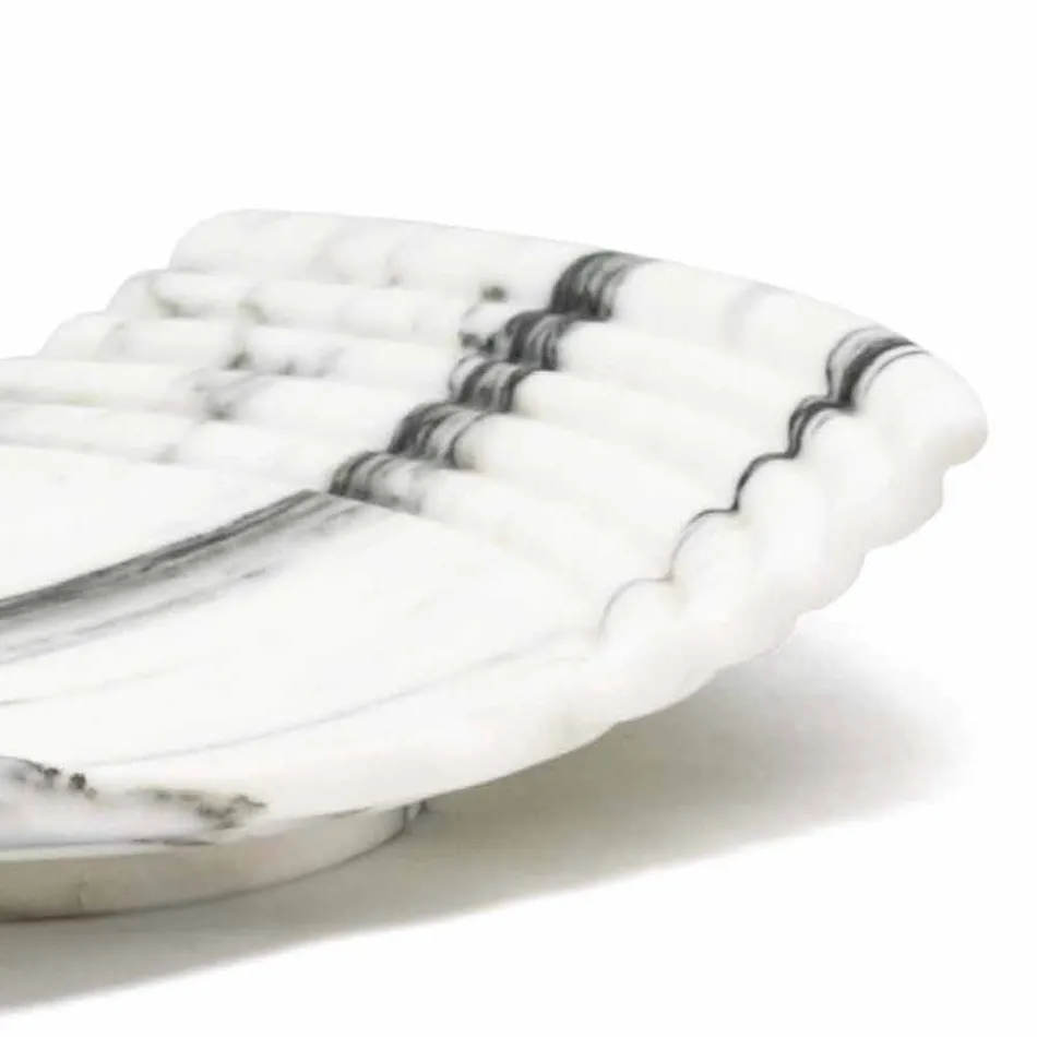 Tava decorativă curbă din marmură Arabescato Fabricată în Italia - Clifton Viadurini