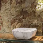 Tavă de design în marmură albă de Carrara Arabescato Fabricată în Italia - Rock Viadurini