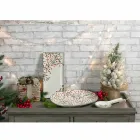 Tava de Crăciun Placă de servire din porțelan oval 2 bucăți - Mătură de măcelar Viadurini