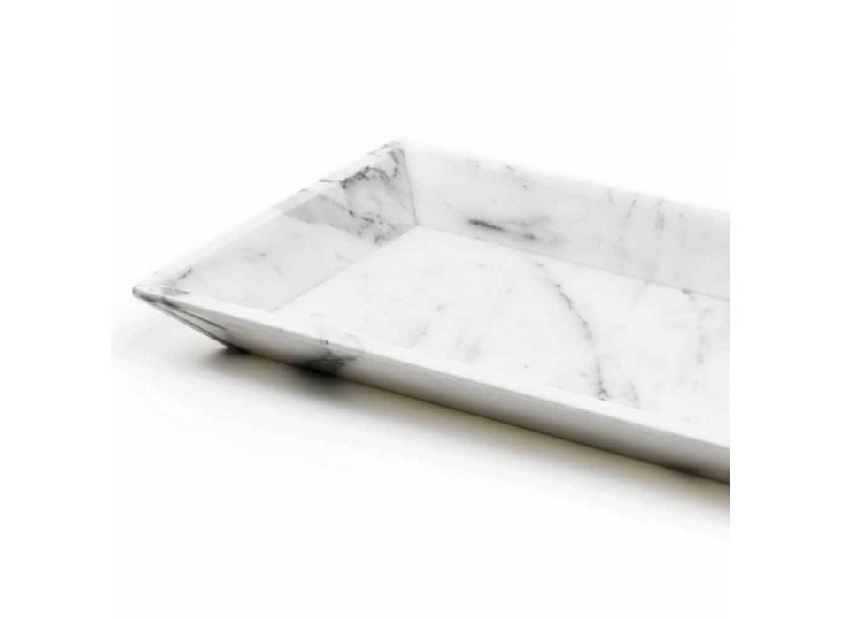 Tavă dreptunghiulară din marmură albă de Carrara Fabricată în Italia - Vassili Viadurini