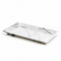 Tavă dreptunghiulară din marmură albă de Carrara Fabricată în Italia - Vassili