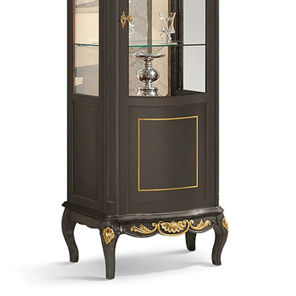 Vitrina Clasica din Nuc Alb sau Lemn Moka Made in Italy - Chantilly Viadurini