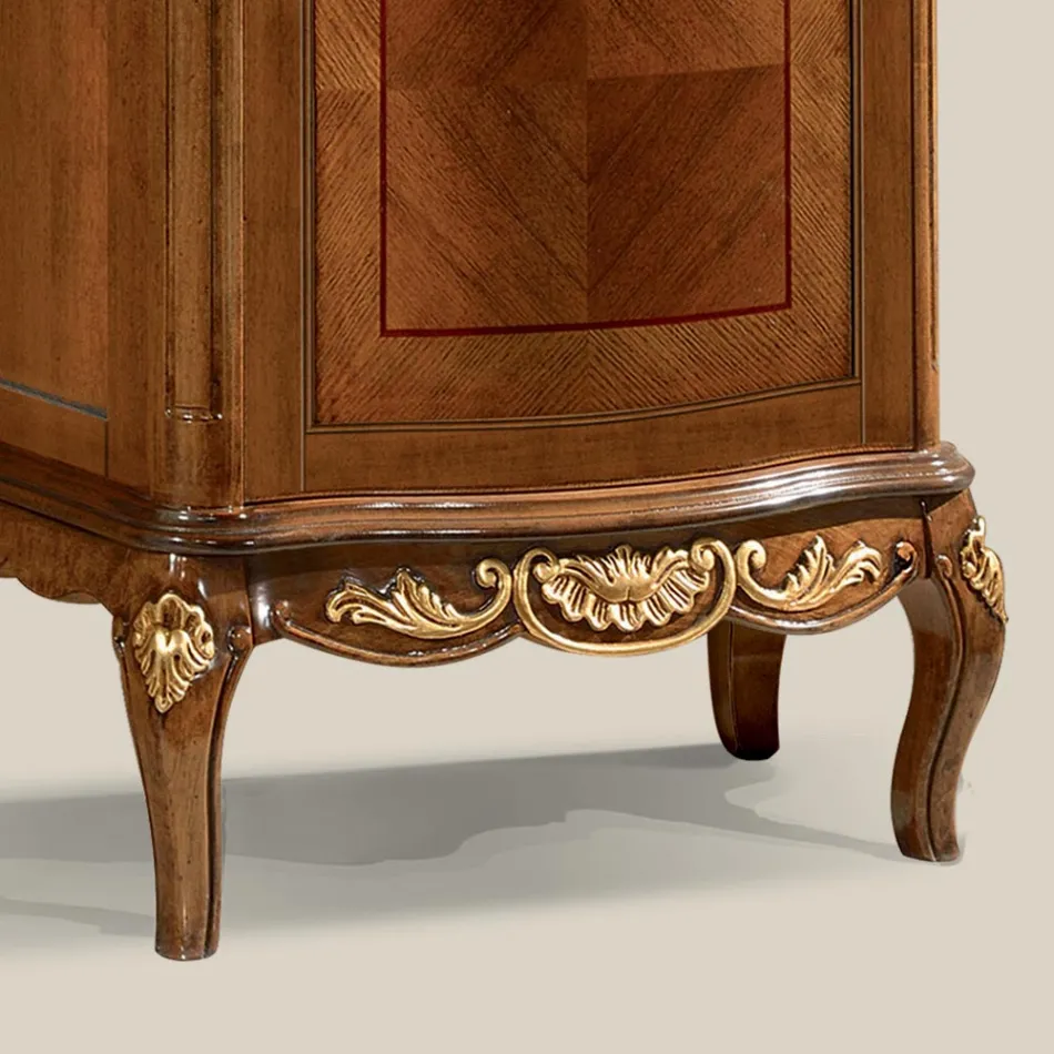 Vitrina Clasica din Nuc Alb sau Lemn Moka Made in Italy - Chantilly Viadurini