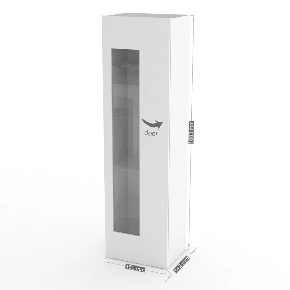 Vitrina de living de design din lemn alb, antracit sau beton - Suzana Viadurini