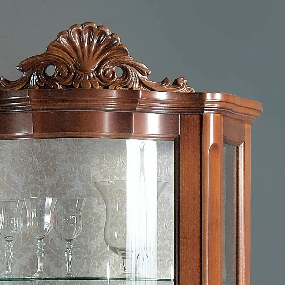 Vitrina Living 1 Usa si 2 Sertare din Lemn Made in Italy - Leonor Viadurini