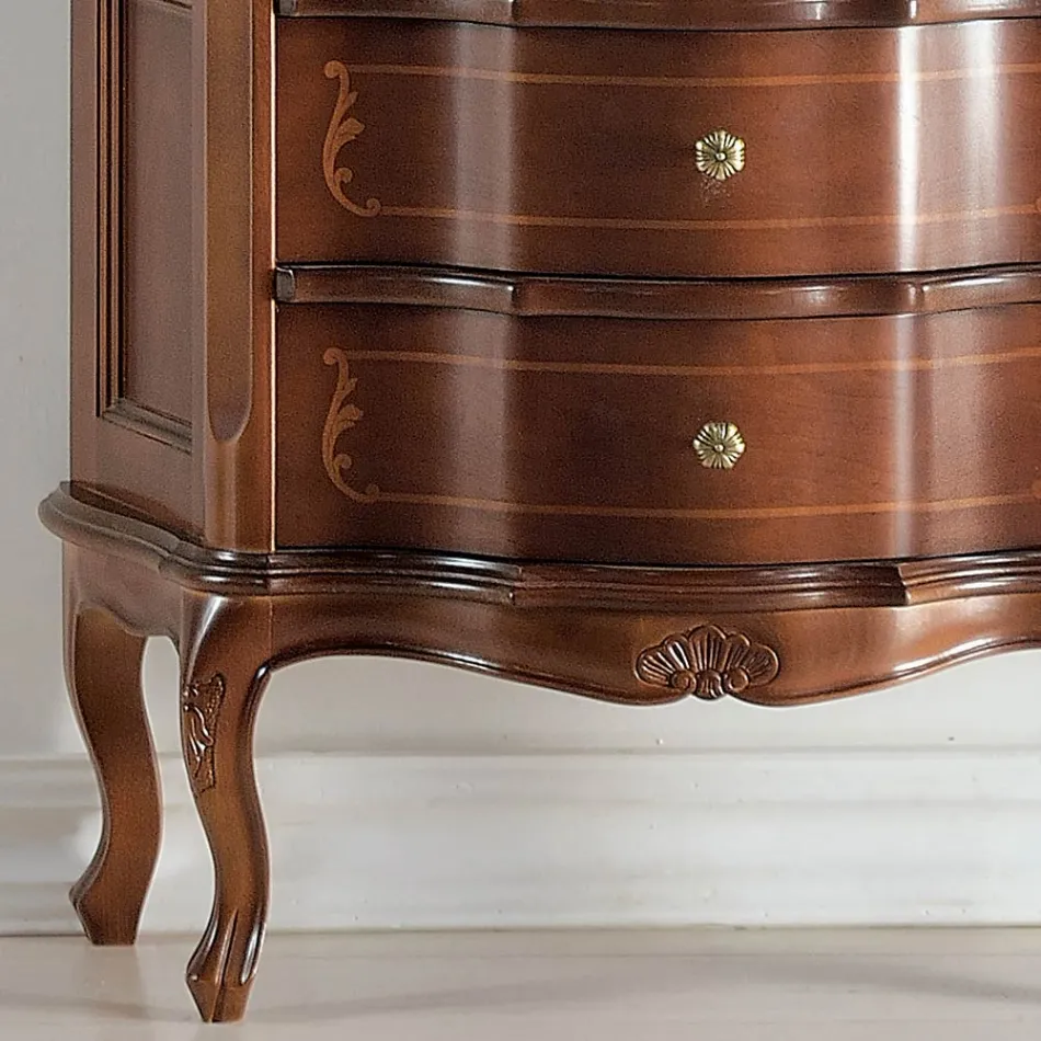 Vitrina Living 1 Usa si 2 Sertare din Lemn Made in Italy - Leonor Viadurini