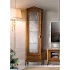 Vitrina Clasică de Sufragerie din Lemn de Nuc 1 Ușă Made in Italy - Ronald Viadurini