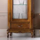 Vitrina Clasică de Sufragerie din Lemn de Nuc 1 Ușă Made in Italy - Ronald Viadurini