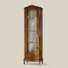 Vitrina Clasică de Sufragerie din Lemn de Nuc 1 Ușă Made in Italy - Ronald Viadurini