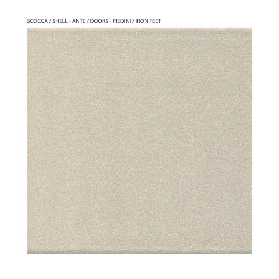 Vitrina living cu 1 usa din MDF, finisaj nichel, Made in Italy - Hilde Viadurini