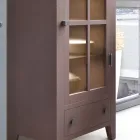 Vitrina de sufragerie din lemn masiv de brad, fabricat integral in Italia - Pascual Viadurini