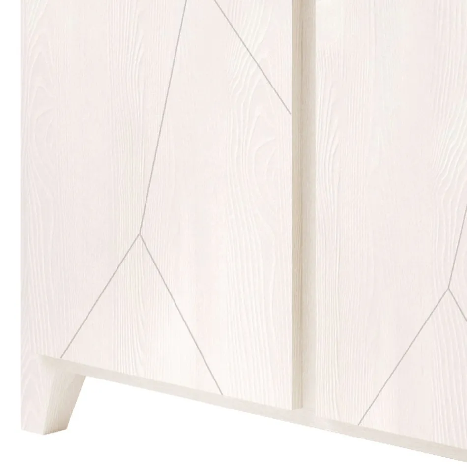 Structura vitrina living din lemn masiv de brad Made in Italy - Pascual Viadurini