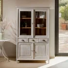 Vitrină din lemn masiv de tec cu 4 uși și 3 sertare - Aikido Viadurini