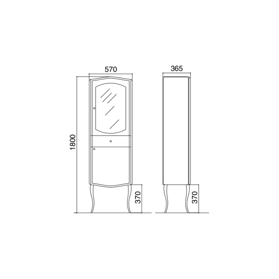 Vitrina de o singură culoare cu rafturi interioare din sticlă Made in Italy - Candy Viadurini