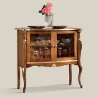 Vitrina Living 2 Usi din Nuc sau Lemn Alb Made in Italy - Londra Viadurini