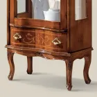 Vitrina Clasică de Sufragerie Lemn de Nuc cu Ușă Made in Italy - Versaille Viadurini