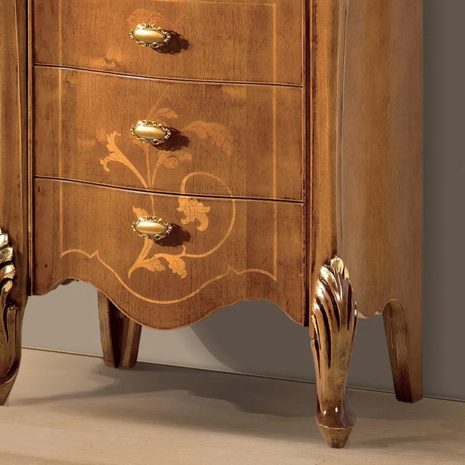 Vitrina de living cu 1 usa de sticla si 3 sertare Made in Italy - Londra Viadurini