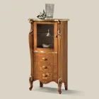 Vitrina pentru living cu 1 usa de sticla si 3 sertare Made in Italy - Londra Viadurini