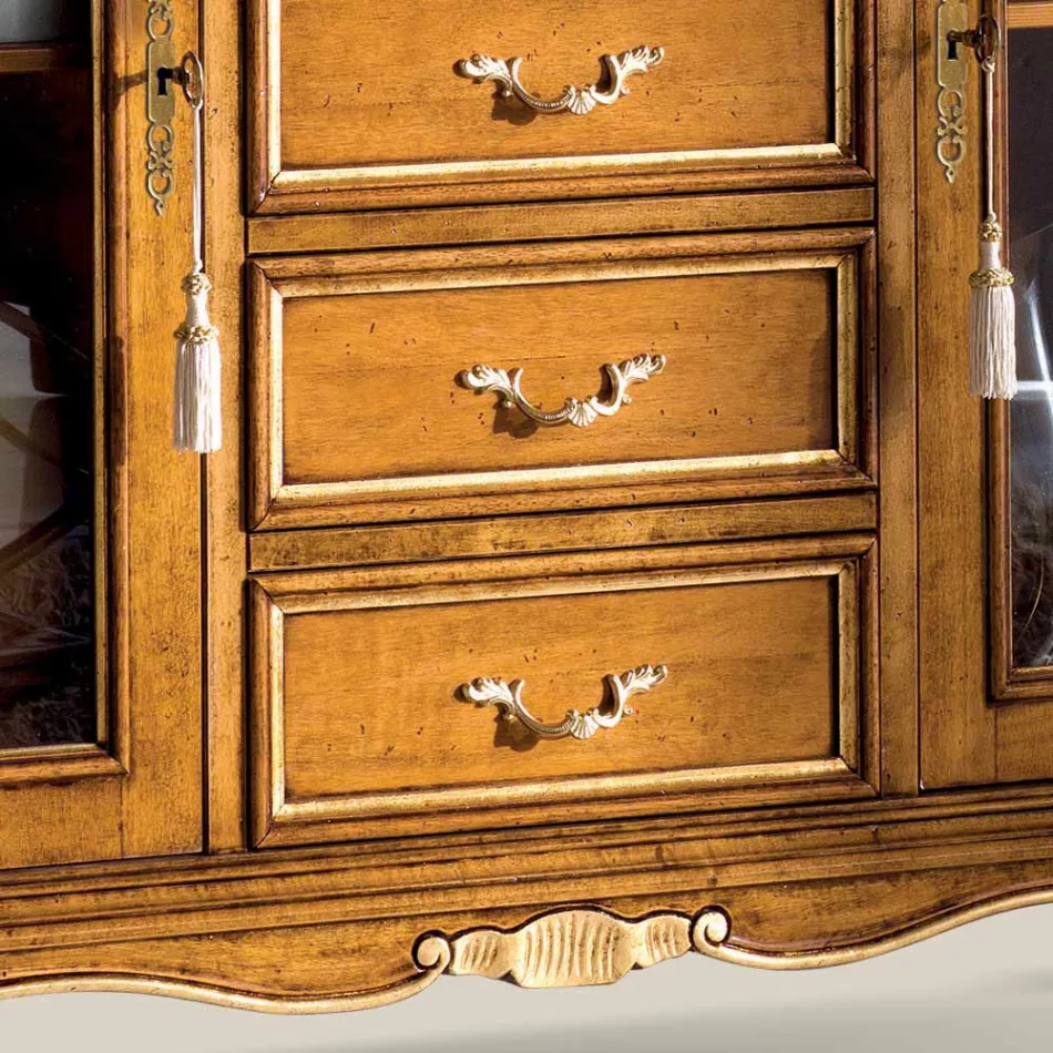 Vitrina de sufragerie din lemn cu 2 usi si 5 sertare Made in Italy - Richard Viadurini