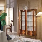 Vitrina din lemn in stil clasic cu usi si sertare Made in Italy - Versaille Viadurini