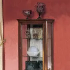 Vitrina cu 1 sertar, 1 usa si polite din sticla Made in Italy - Anansi Viadurini