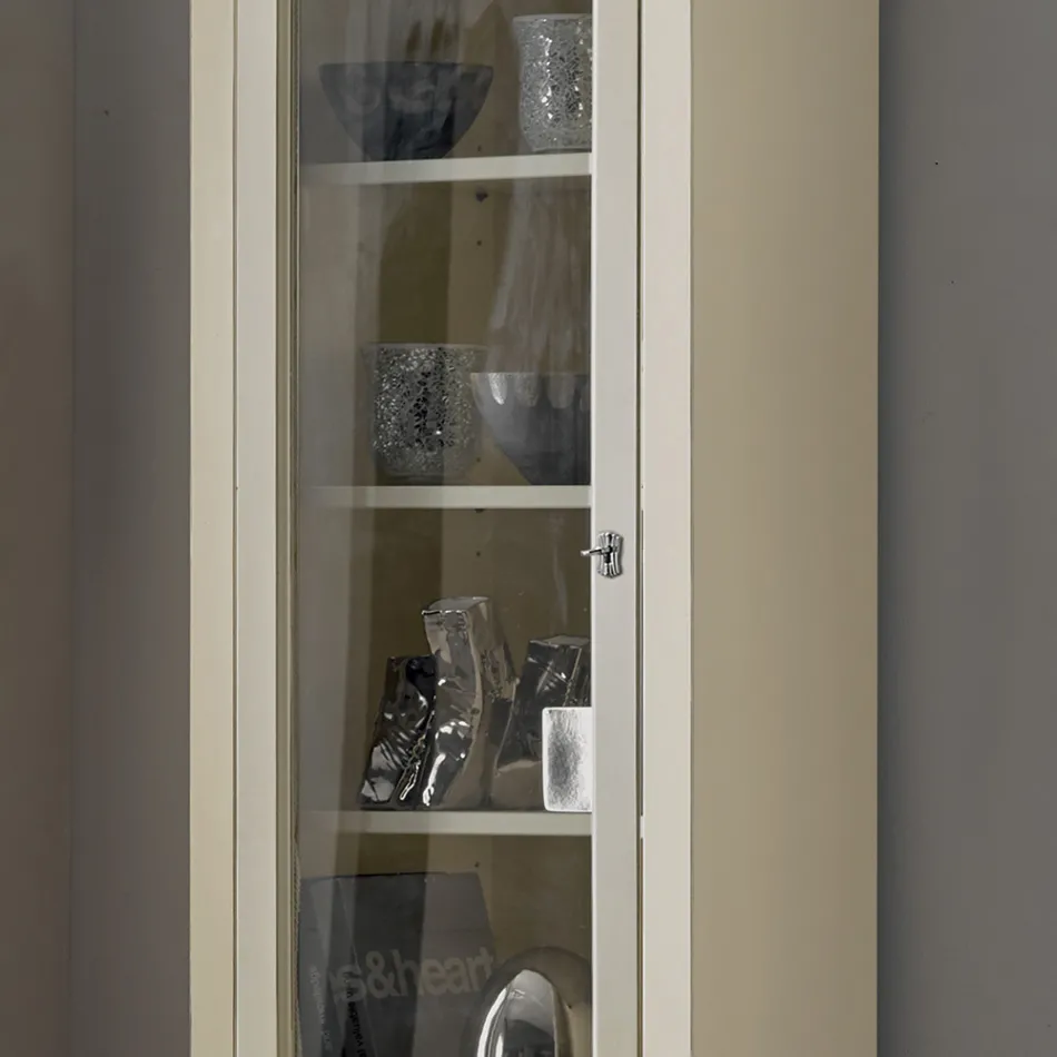 Vitrina din lemn cu finisaj ivory patinat. Fabricat în Italia - Fosta Viadurini