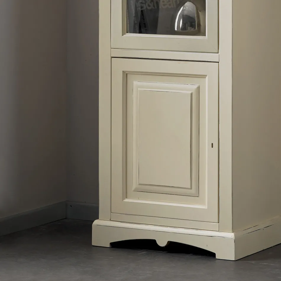 Vitrina din lemn cu finisaj ivory patinat. Fabricat în Italia - Fosta Viadurini