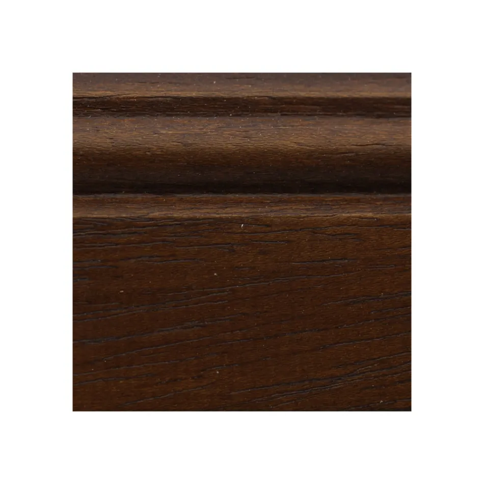 Vitrina din lemn cu finisaj de nuc patinat cu decor de crin Made in Italy - Femei Viadurini